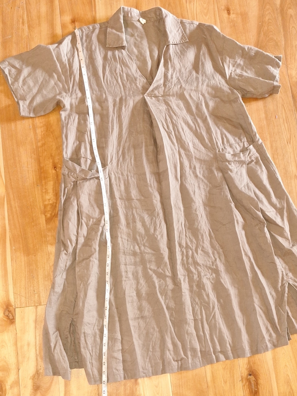 Grae Cove 100% Linen Dress In Mocha Brown OVERSIZED Size Large Lagenlook - Picture 11 of 11